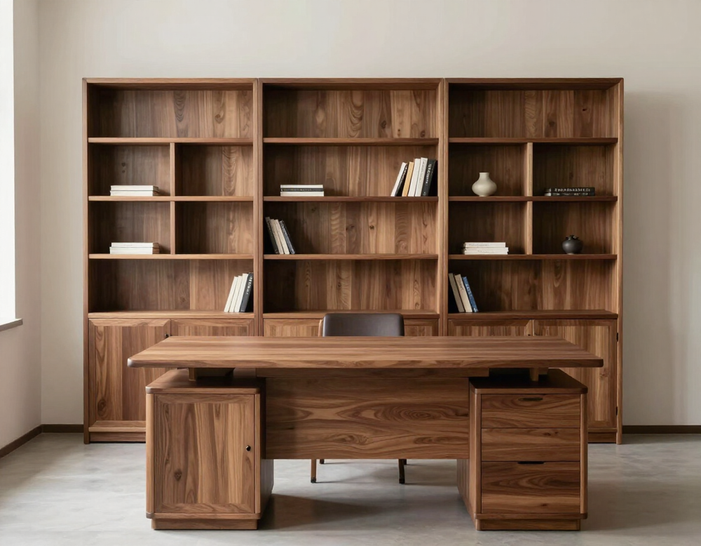 Scrivania e libreria su misura per studio professionale