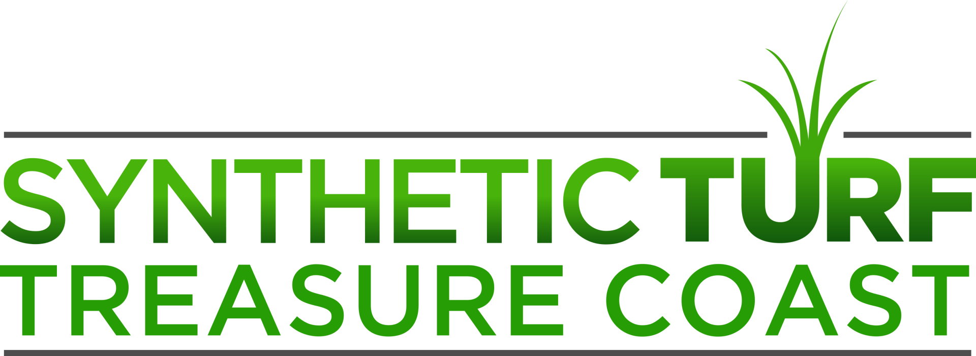 Logo: "SYNTHETIC TURF TREASURE COAST" with green text, a grass graphic, and a horizontal gray line.