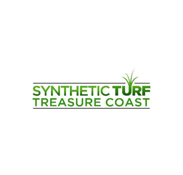 Logo for Synthetic Turf Treasure Coast, green text with grass icon.