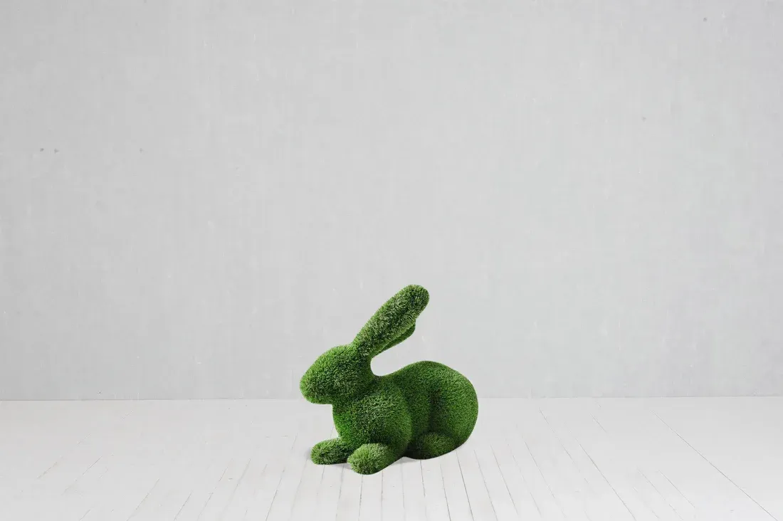 Lying rabbit turf sculpture — Treasure Coast, FL