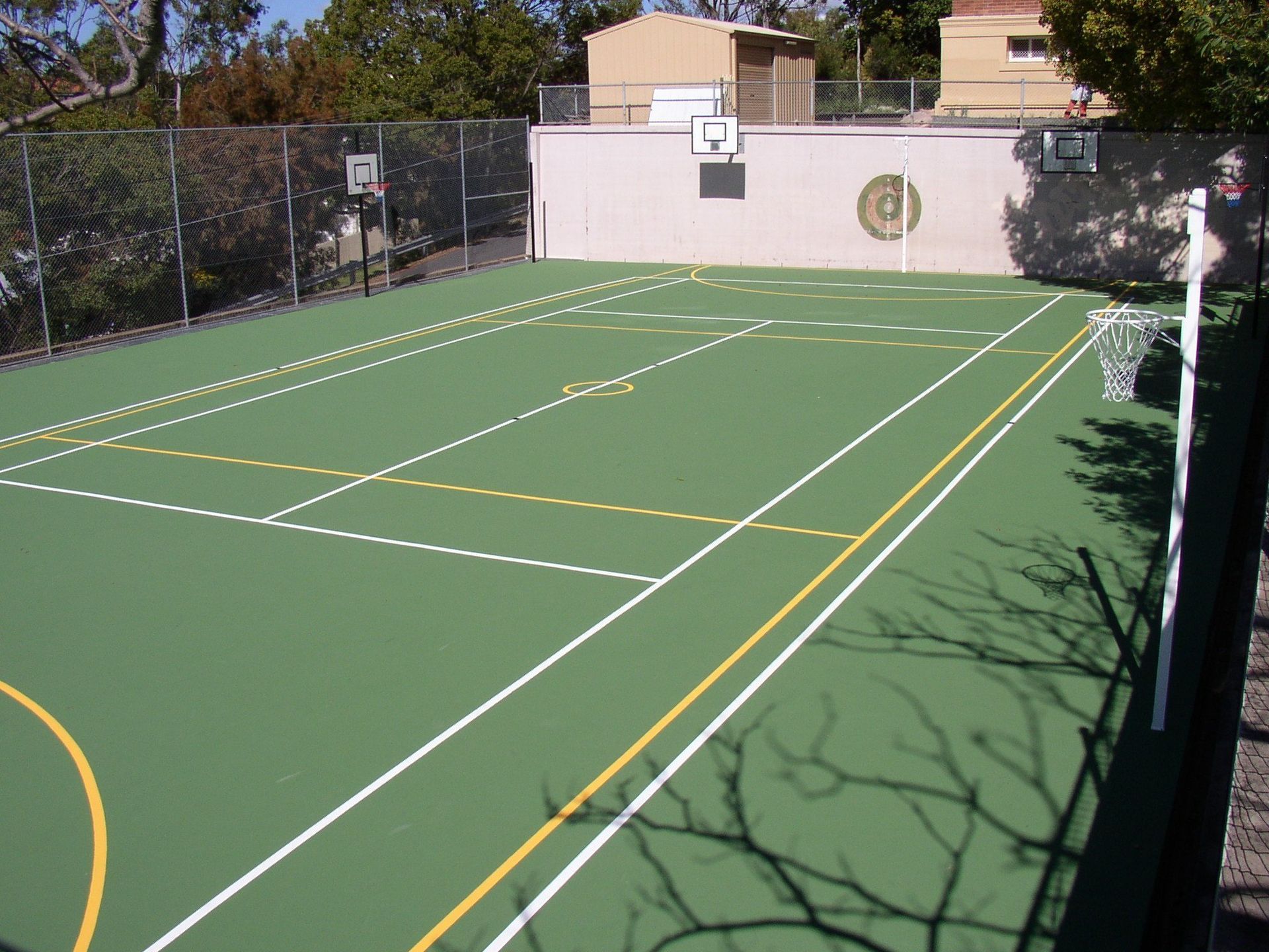 Basketball Court with a Fence and a Basketball Hoop — Queensland, Australia — Jordin Sports Constructions