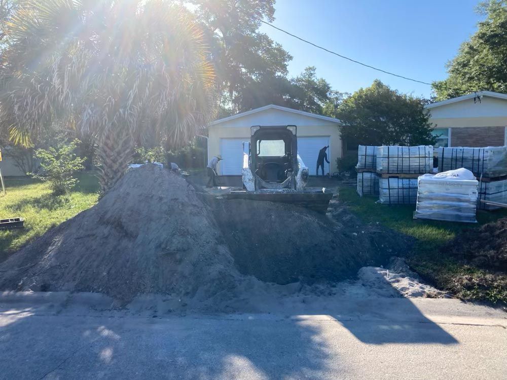 Preparing Site For Concrete Driveway Installation in Jacksonville, FL