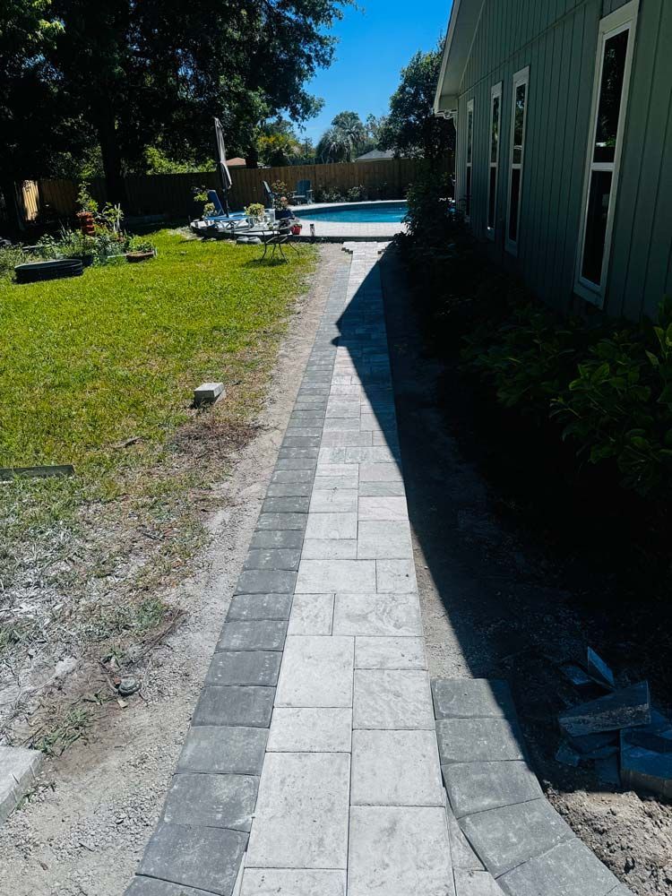 Sidewalk Installation Beside The House in Jacksonville, FL