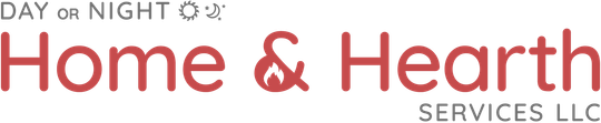 Home & Heart Services logo with red text and house icon, plus small “day or night” tagline
