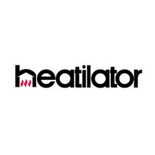 Black and red “Heatilator” logo on a white background