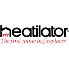 Heatilator logo with red flame icon and tagline “The first name in fireplaces”