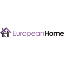 EuropeanHome logo with purple house icon and black text on white background
