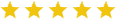 Five gold stars in a row