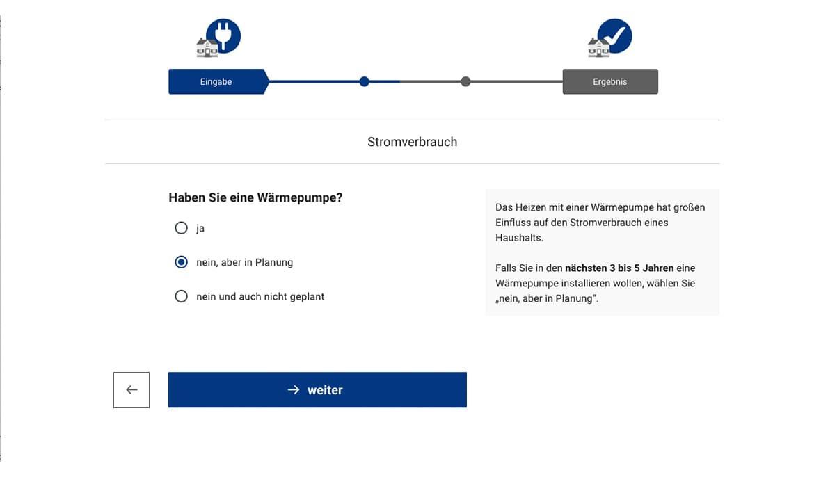 Fortschrittsanzeige im Bestellprozess, wobei Schritt 1 blau hervorgehoben ist und der nächste Schritt grau markiert ist, über dem Text der Versandoptionen und einem blauen Weiter-Button.