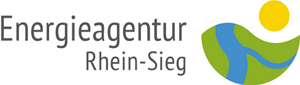 Logo der Energieagentur Rhein-Sieg mit grün-blauem Globus und gelbem Sonnensymbol