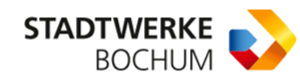 Logo der Stadtwerke Bochum in Schwarz mit orange-rot-blauem geometrischem Symbol