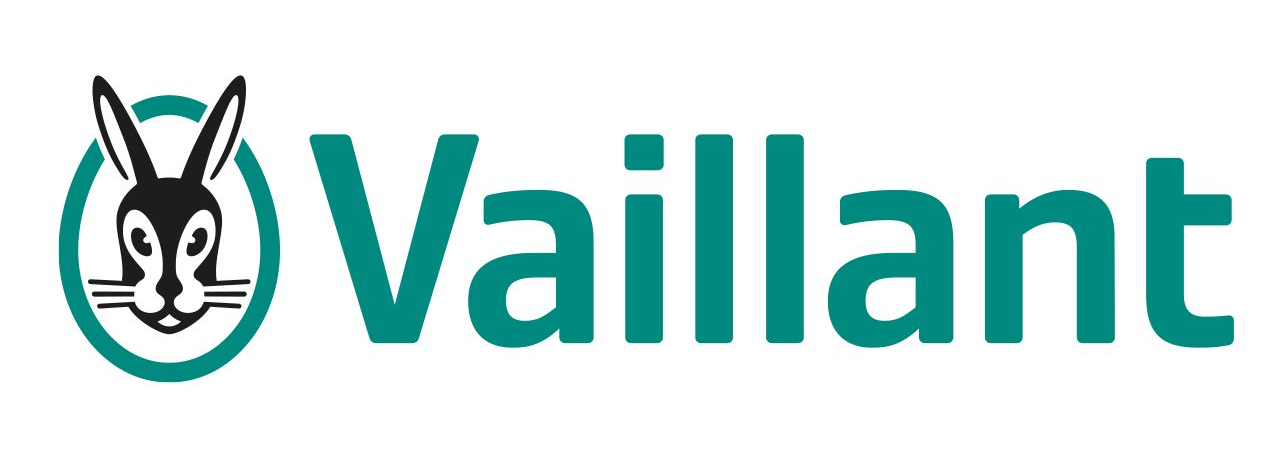Vaillant-Logo mit türkisfarbenem Hasensymbol und Markennamen auf weißem Hintergrund