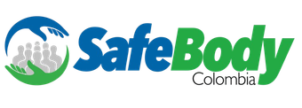 Logotipo de SafeBody Colombia, con una mano sobre un grupo de figuras y las palabras 