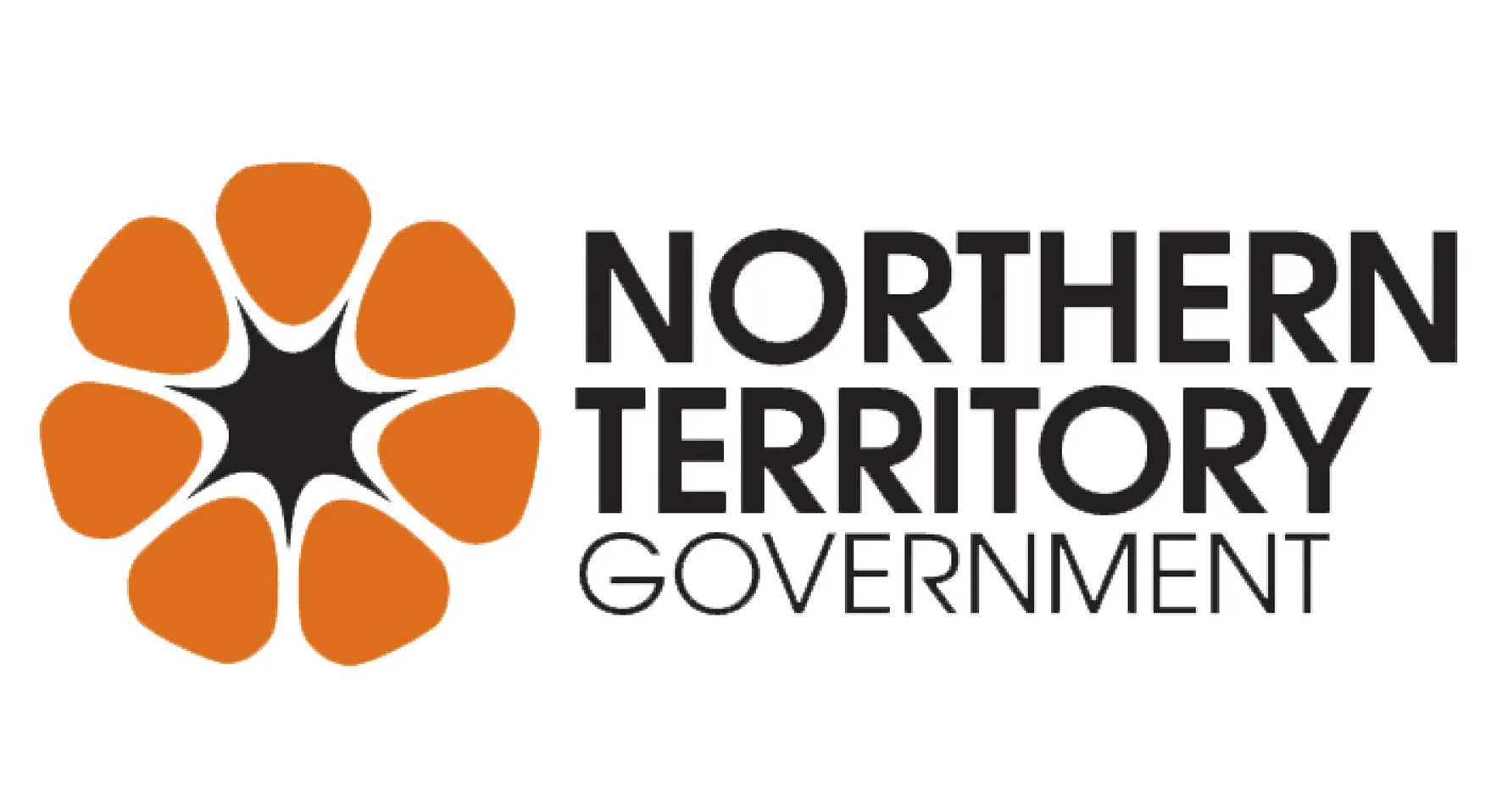 Northern Territory Government logo: orange flower shape, black text.