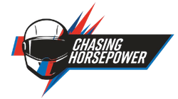 A blue and red logo for chasing horsepower