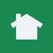 White house icon on a green background