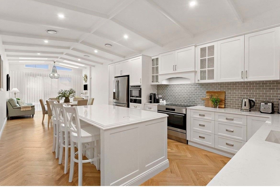 There Is a Large Island in The Middle of The Kitchen — Inovative Interiors In Cardiff, NSW