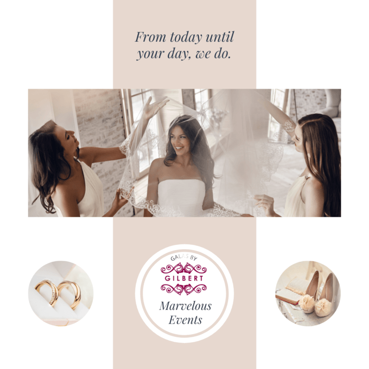 Image of a 3 woman preparing the bride's outfit