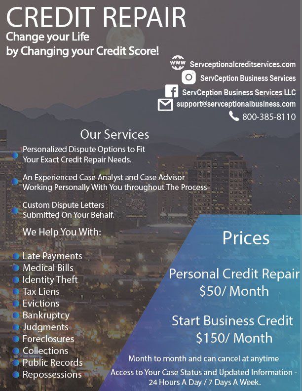 Image of a sample design for credit repair flyer