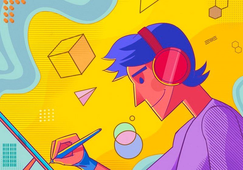 Image of a guy draw in a tablet