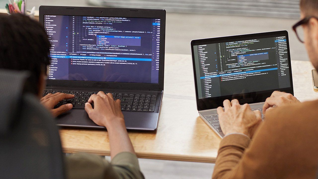 Image of a 2 persons developing a website