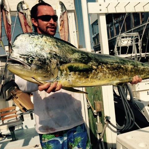 kid cough huge fish