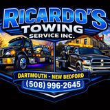 Ricardo’s Towing Service Inc. logo with tow trucks, Dartmouth–New Bedford, and phone number (508) 996-2645