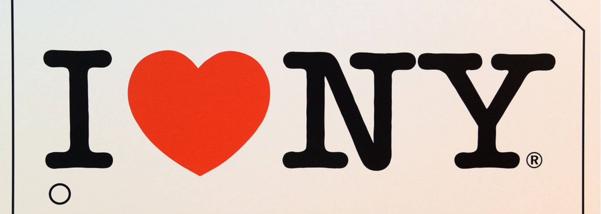 “I ♥ NY” logo with black letters and a red heart on a light background