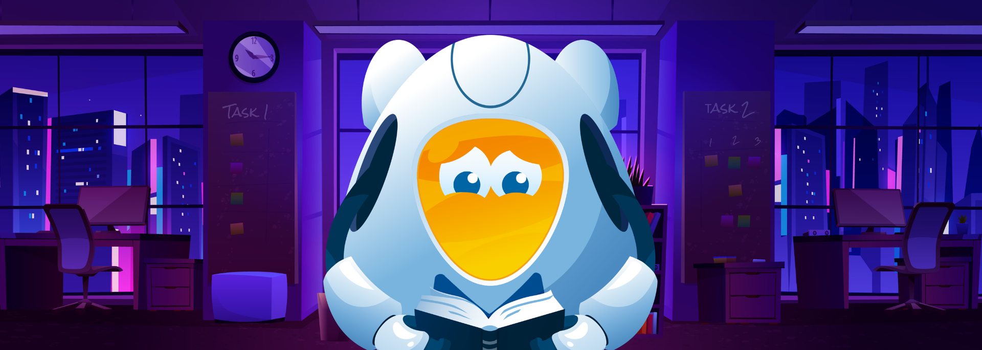 Picture of Alfred reading looking sad. 