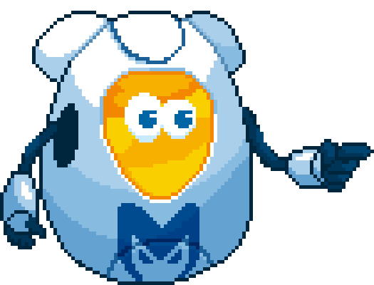 Cartoon detective in blue coat holding a magnifying glass and yellow cape, smiling on a white background