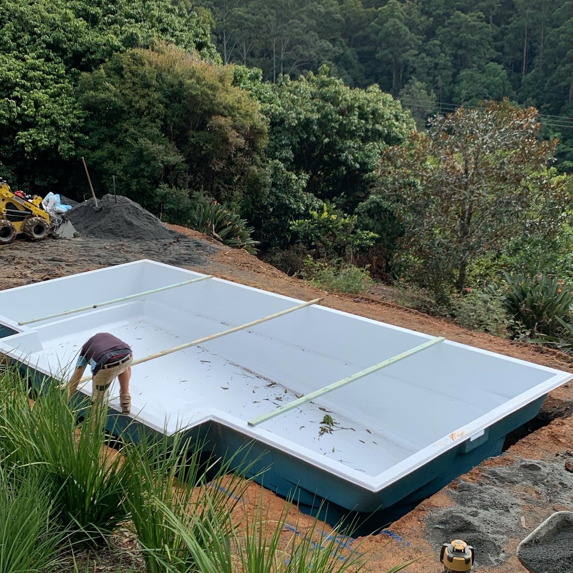 Pool Builder Installing a Large Rectangular Pool