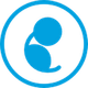 Blue circular accessibility icon with a white human figure in the center