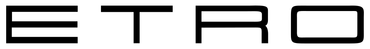 Logo ETRO in lettere maiuscole nere su sfondo bianco.