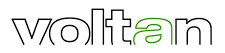 Logo di Voltan con testo nero e verde su sfondo bianco.