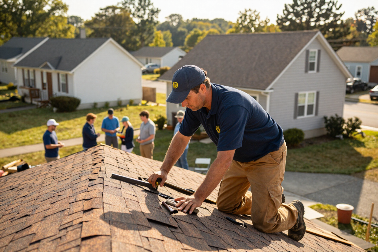 NJB Construction and Roofing crew giving back to the NEPA community