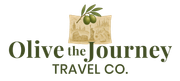 Olive the Journey Travel Co Logo Logo for Olive the Journey Travel Co. with green olive branch and map graphic