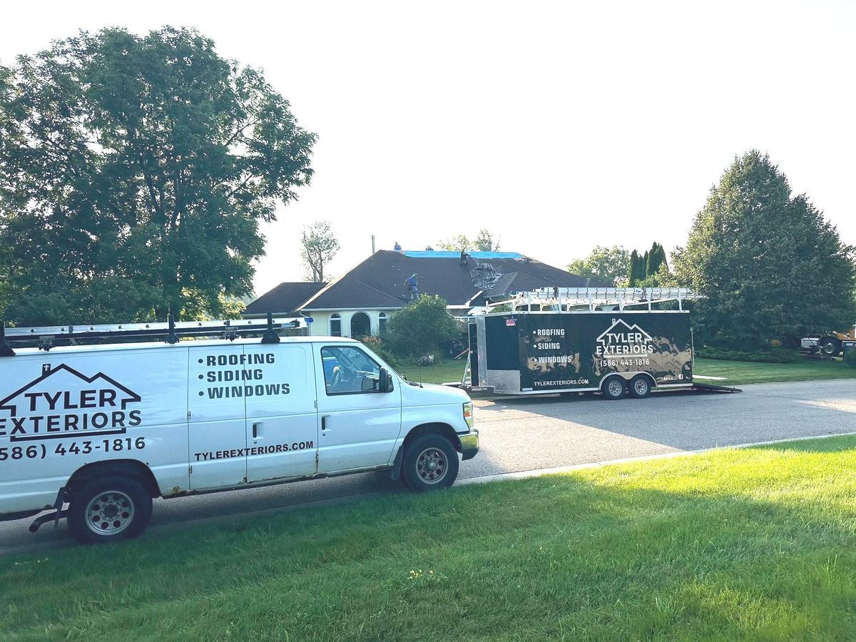 White van and trailer for