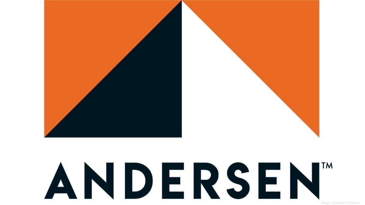 Andersen logo: Orange and white triangles inside a square with the company name below in black.