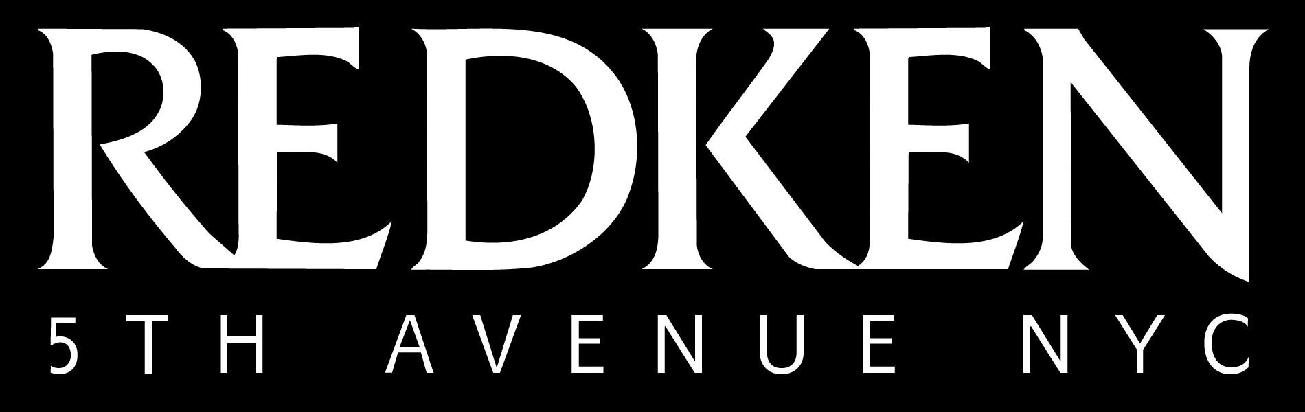 Ein schwarz-weißes Logo für Redken 5th Avenue NYC