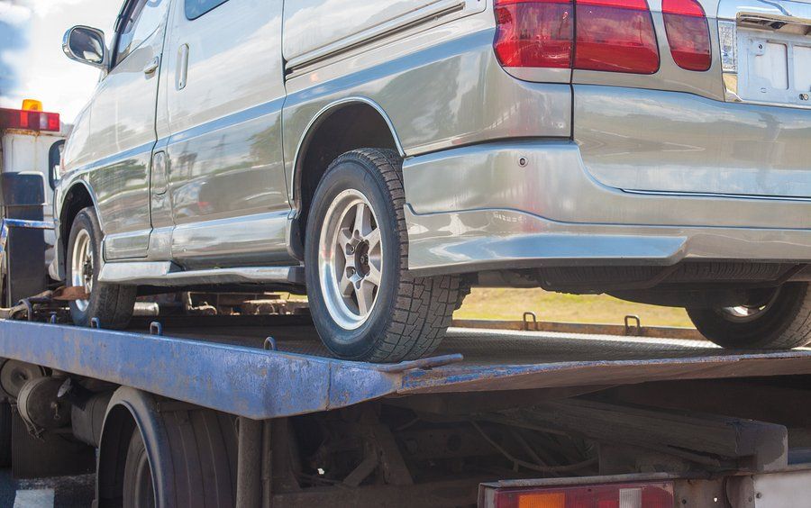 a car being towed