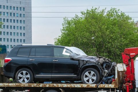 a car being towed