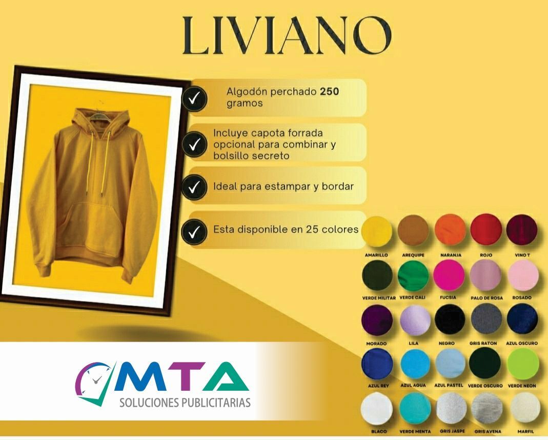 Yellow rain jacket advertisement with product details, MTA logo, and color swatches