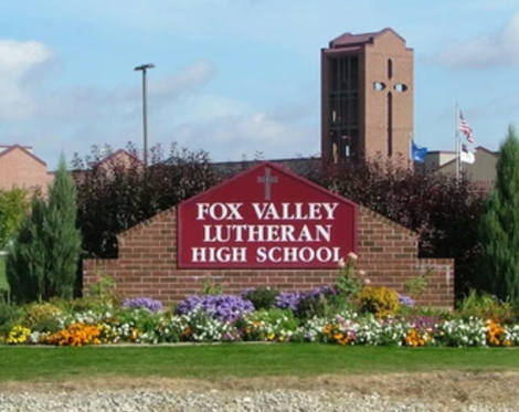 Fox Valley Lutheran High School sign, Appleton Wisconsin
