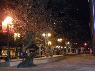 Downtown with snow