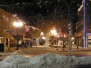 Downtown with snow