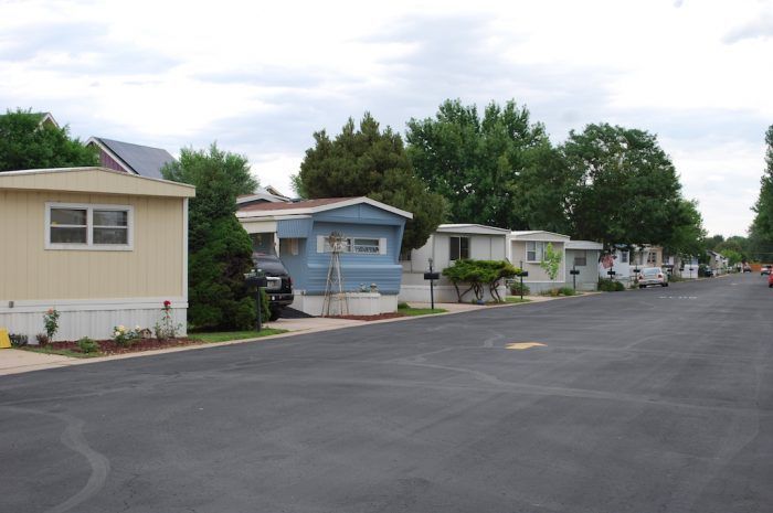 Row of mobile homes.