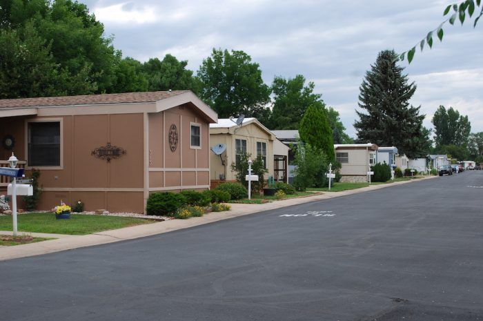 Row of mobile homes.