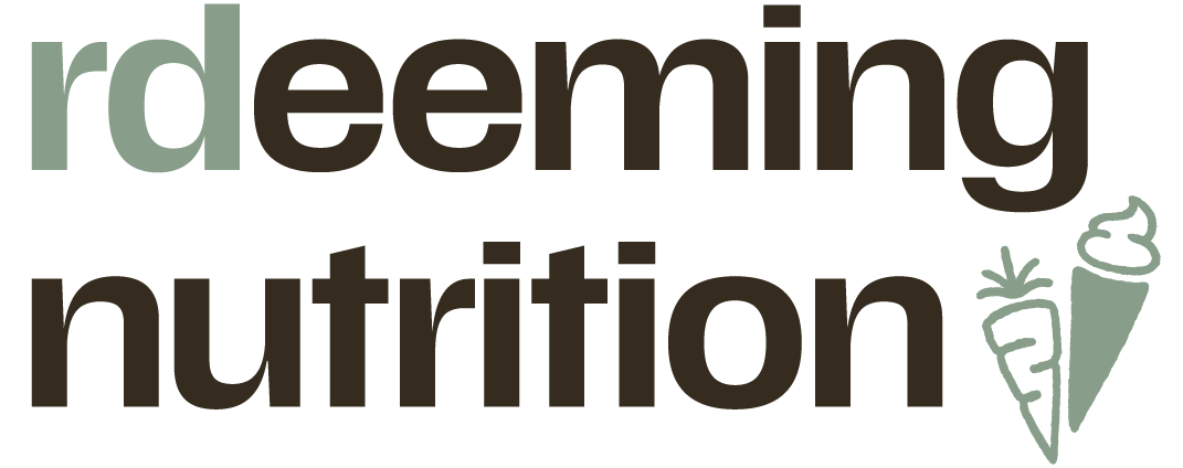 rdeeming nutrition full logo with carrot and ice cream cone icon