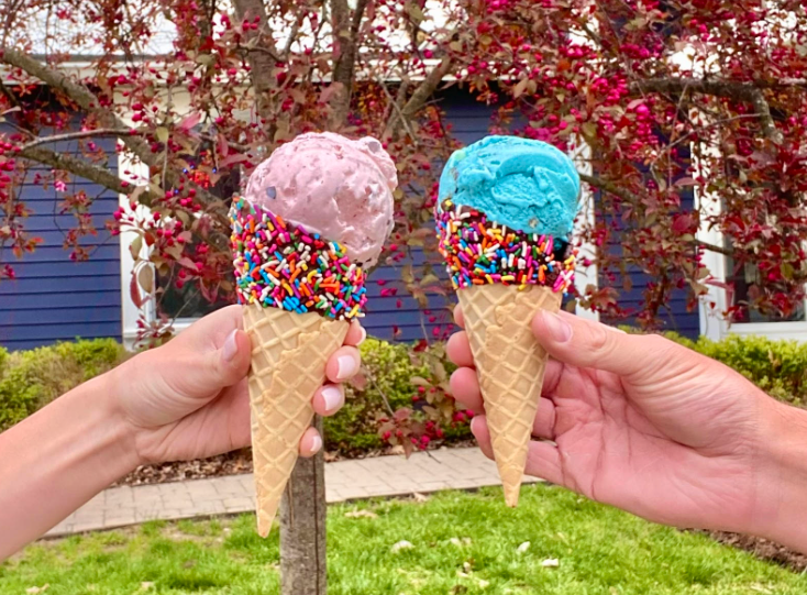 scoops ice cream has delicious ice cream but the best part is the location. it's right in the heart of zionsville