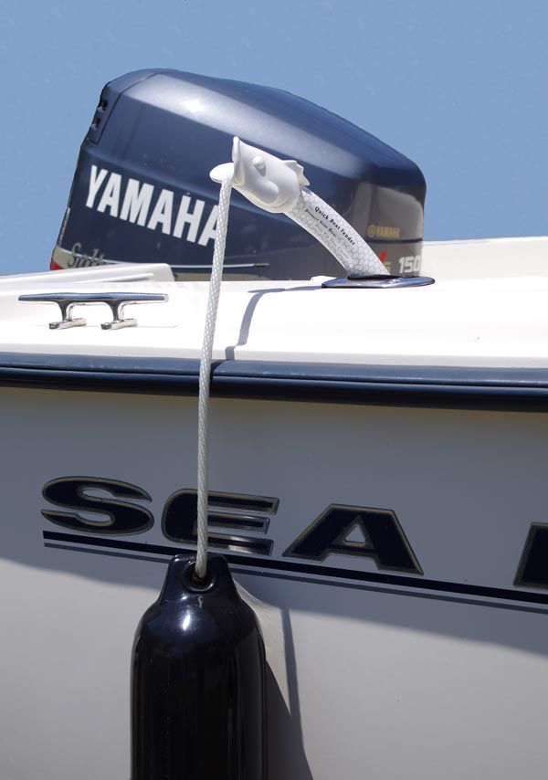 A boat with a yamaha engine on it